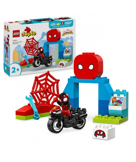 LEGO DUPLO Marvel 10424 L'aventure en moto de Spin - Jouet Spidey et ses Amis