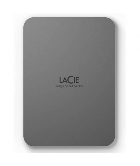 Disque dur portable externe - LACIE - Mobile Drive secure v2 - USB 3.1-C - 4To - Gris espace (STLR4000400)
