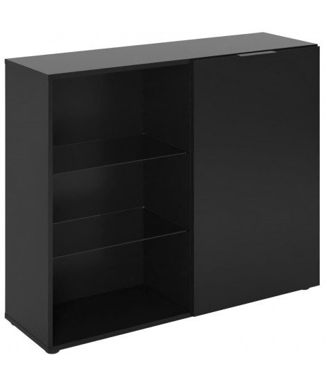 Petit meuble de rangement - Décor noir - L99,1 x H81,3 x P31,5 cm - Fabriqué en Allemagne
