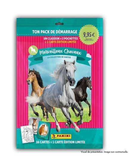 Pack de démarrage - PANINI - Collection de cartes pour les fans de chevaux - Contient 1 classeur + 2 pochettes