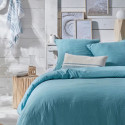 Parure de lit - TODAY - 123330 - 2 personnes - 240x220cm - Gaze de coton unie - Lagon