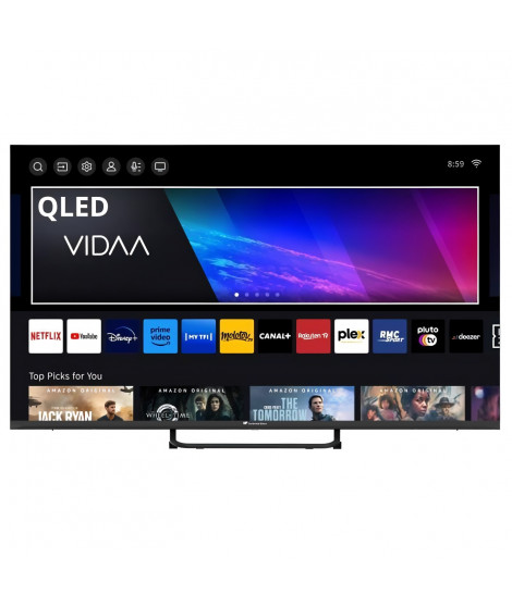 CONTINENTAL EDISON - CELED43SVQLD24B7 - TV QLED UHD 4K - 43'' (109cm) - Smart Vidaa - Wifi Bluetooth - 3xHDMI - 2xUSB - Noir
