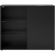 Petit meuble de rangement - Décor noir - L99,1 x H81,3 x P31,5 cm - Fabriqué en Allemagne