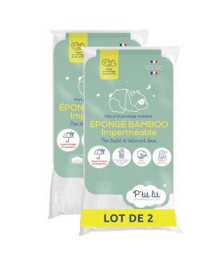 Lot de 2 Proteges Matelas Bébé Bamboo - 70x140 cm - Alese Imperméable - Viscose Douce - Sans traitement chimique