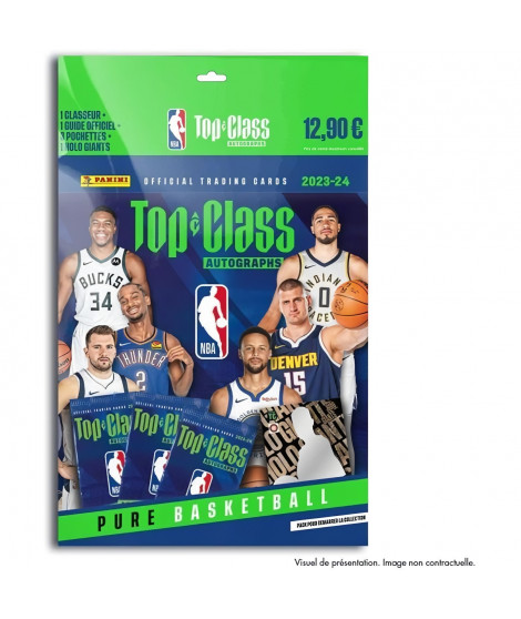 Pack de démarrage - PANINI - NBA Top Class Autographs 2023-2024 - classeur + guide officiel + 24 cartes + carte holo giants