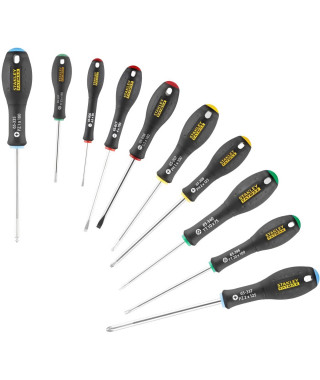 Jeu de 10 Tournevis - STANLEY FATMAX - FMHT0-62128 - Electricien + Mecanicien + Phillips + Pozidriv