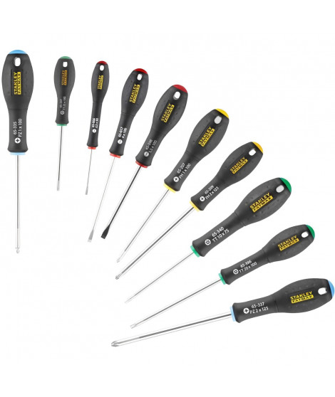 Jeu de 10 Tournevis - STANLEY FATMAX - FMHT0-62128 - Electricien + Mecanicien + Phillips + Pozidriv