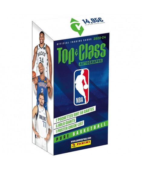 Blaster Box - PANINI - NBA Top Class Autographs 2023-2024 - 7 pochettes flowpacks de 8 cartes + 5 Holo Giants + 1 poster chec…