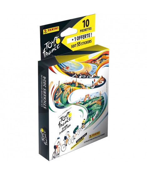 Blister -PANINI -  Collection officielle Tour de France 2024 - Contient 10 pochettes + 1 pochette offerte