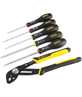 Jeu de 6 Outils - - STANLEY FATMAX - FMHT0-62639 - Pince Multiprise a Verrouillage 250 mm + Tournevis Electricien + Phillips