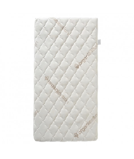 Matelas Bébé Coton Bio - 60x120x10 cm - 100% Coton - Déhoussable - Sans traitement chimique