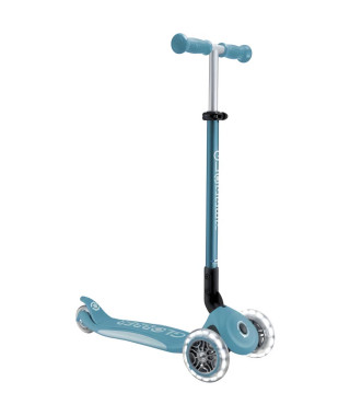 Trottinette 3 roues pliable - GLOBBER - PRIMO FOLDABLE PLUS LIGHTS - Bleu aqua - Roues lumineuses - 2 a 9 ans - 50 Kg