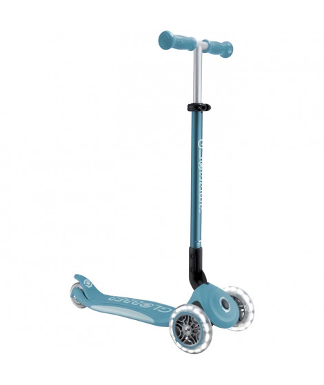 Trottinette 3 roues pliable - GLOBBER - PRIMO FOLDABLE PLUS LIGHTS - Bleu aqua - Roues lumineuses - 2 a 9 ans - 50 Kg