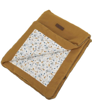 Couverture double face - DOMIVA - AU FIL DE L'EAU - 75 x 100 cm - Caramel