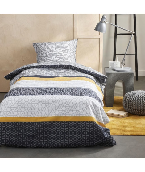 Parure de lit 1 personne - TODAY - Sunshine 16.4 - 140 x 200 cm - 100% Coton imprimé