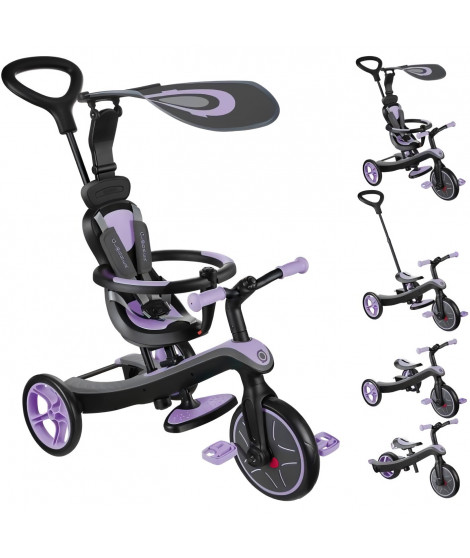 Tricycle évolutif EXPLORER 4 EN 1 - GLOBBER - Iris - Draisienne - de 10 mois a 5 ans - Montage sans outils