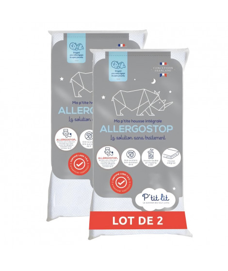 Lot de 2 Proteges Matelas Bébé Allergostop - 60x120 cm - Contre les Punaises de Lits et les Acariens - Housse complete Imperm…