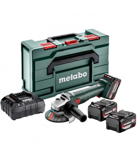 Set Meuleuse d'angle sans fil - METABO - W 18 L 9-125 Quick - 18 V - MetaBOX 165 L