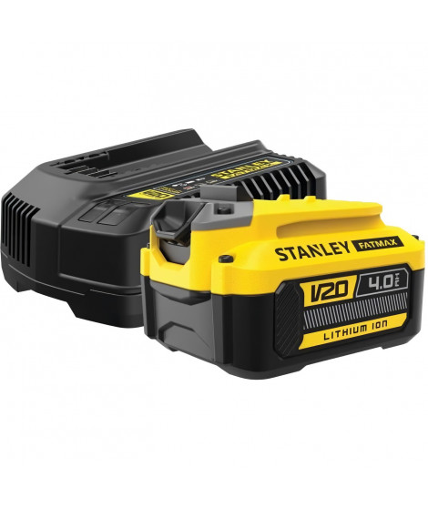 Starter Kit - STANLEY FATMAX V20 - SFMCB14M1-QW - Chargeur 2A + 1 Batterie 18V 4Ah