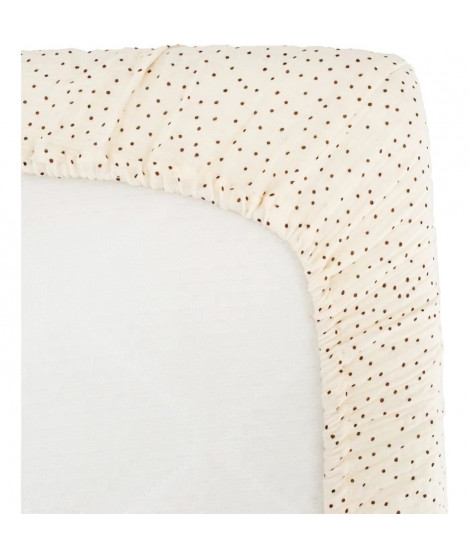 Drap housse lange - DOMIVA - 60x120 cm - Pois - Gaze de coton