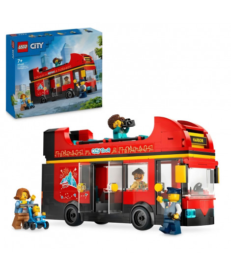 LEGO City 60407 Le bus rouge a deux étages, bus jouet, véhicule pour enfants des 7 ans