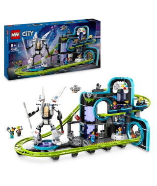 LEGO City 60421 Le parc d'attractions de Robot World - Jeux de fete foraine enfant 8 ans
