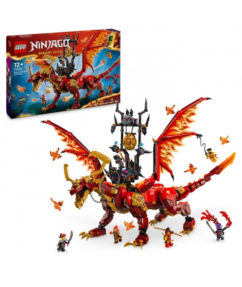 LEGO NINJAGO 71822 Le dragon source du mouvement - Jouet de ninja avec 6 minifigurines