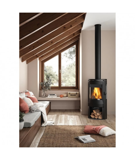 Poele a bois - INVICTA - Neosen Plus 3 vitres raccordable - 8 KW - Bûches 40 cm