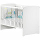 Chambre bébé trio Basic boule: Lit 120x60, commode a langer et armoire - Babyprice - Blanc