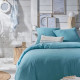 Parure de lit - TODAY - 123331 - 2 personnes - 260x240cm - Gaze de coton unie - Lagon