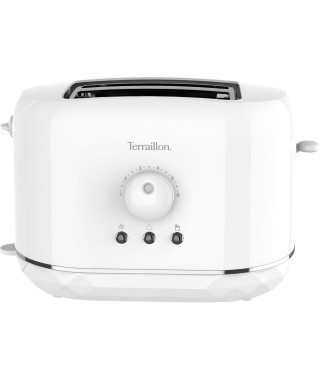 Grille pain  TERRAILLON  15352 DIAMANT Blanc - 2 fentes 13 cm - 6 niveaux puissance - Réchauffe viennoiserie