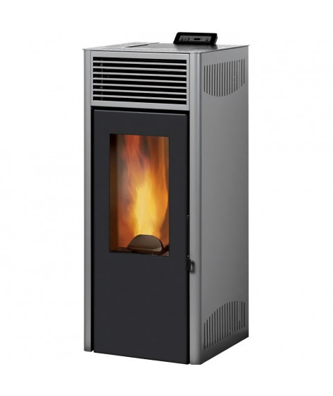 Poele a granulés modulable INVICTA Nola 7 - 7 kW - Rendement 86% - Gris