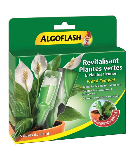 Engrais ALGOFLASH Monodose Revitalisante Plantes vertes & plantes fleuries - 30 ml