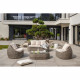 Salon bas de jardin - Gris - Résine tressée demi-ronde luxe - DCB GARDEN - 5 places - ISA