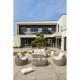 Salon bas de jardin - Gris - Résine tressée demi-ronde luxe - DCB GARDEN - 5 places - ISA