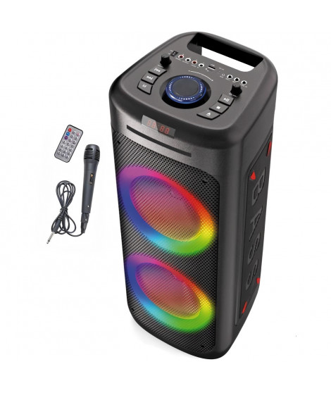 Enceinte lumineuse avec lecteur CD INOVALLEY MS06-CD-XXL - Bluetooth 5.0 - 1000W - Fonction karaoké