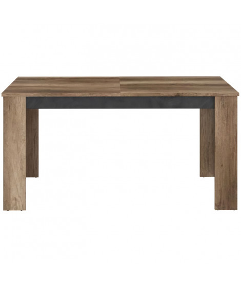 Table avec allonge - STEIN - Rectangulaire - Chene et steam Black - 6 personnes - 157 / 207 x 90 x 77,8 cm - PARISOT