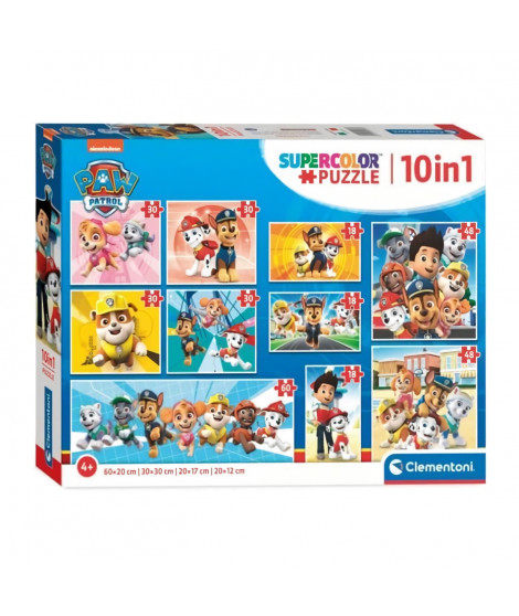 Clementoni - Puzzle Enfant 10 en 1 - Pat' Patrouille - Fabriqué en Italie