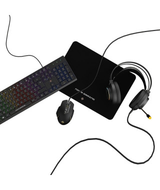 Pack gaming 4 en 1 RGB - MOBILITY - Aquila - Clavier + Casque + Souris + Tapis