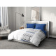 Parure de couette microfibre AMBROISIE - 1 housse de couette 220 x 240 cm + 2 taies d'oreiller 63 x 63 cm - Bleu