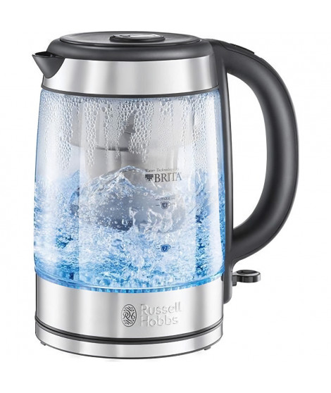 RUSSELL HOBBS 20760-57 Bouilloire en Verre Filtrante 1L Clarity, Cartouche Filtre a Eau Brita Inclus