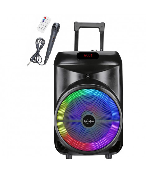 Enceinte trolley - INOVALLEY - KA122 - 700W - Bluetooth - Lumineuse