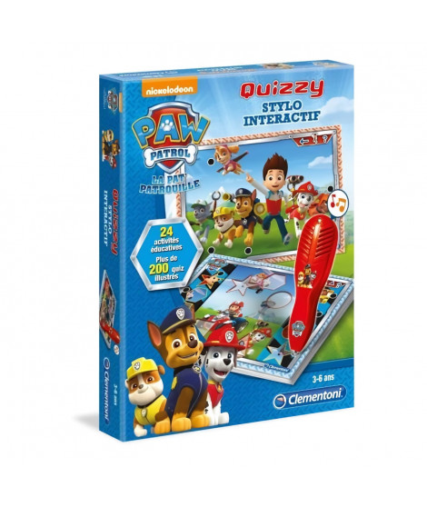 Clementoni - Quizzy - Pat' Patrouille - Jeu avec stylo intéractif - Sonore et lumineux - Dés 3ans