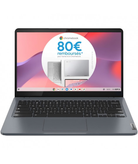 Ordinateur Chromebook LENOVO IdeaPad 3 14IAN8 | 14'' FHD - Intel i3 N305 - RAM 8 Go - SSD 128 Go - Chrome OS - AZERTY