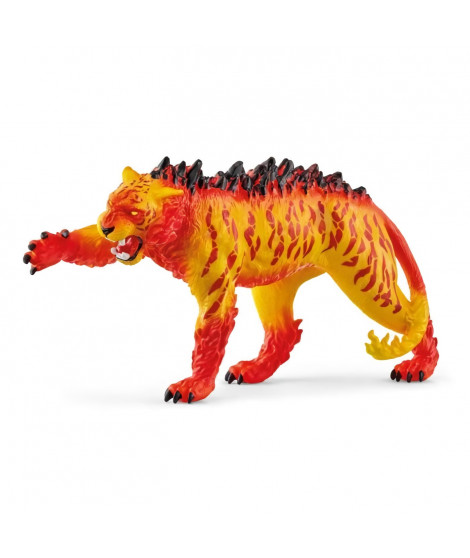 Figurine Tigre de Lave, Tigre Malicieux au Pelage Terrifiant, Jouet Durable, Schleich 70148 Eldrador Creatures