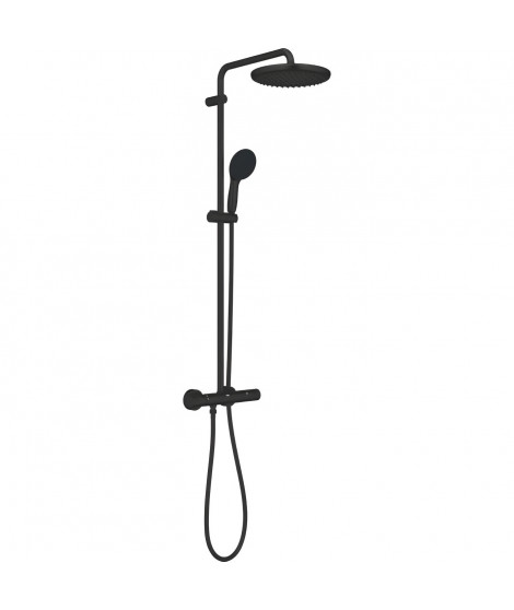 Colonne de douche avec mitigeur thermostatique - Economie d'eau - GROHE Vitalio Start System 250 - Noir Mat - 266772431