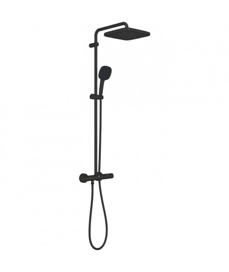 Colonne de douche avec mitigeur thermostatique - Economie d'eau - GROHE Vitalio Comfort 250 - Noir Mat - 266962431