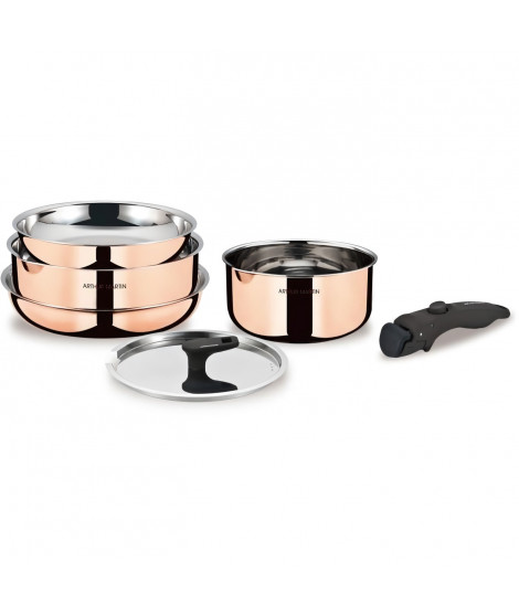 Batterie de cuisine 6 pieces - ARTHUR MARTIN - AM516GT -  3 couches triple action - Tous feux dont induction