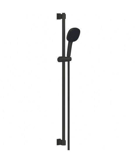 Ensemble de douche avec pommeau 2 jets, barre 90cm et flexible - GROHE Vitalio Comfort 110 269302431 - Economie d'eau - Noir Mat
