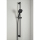 Ensemble de douche avec pommeau 2 jets, barre 90cm et flexible - GROHE Vitalio Comfort 110 269302431 - Economie d'eau - Noir Mat